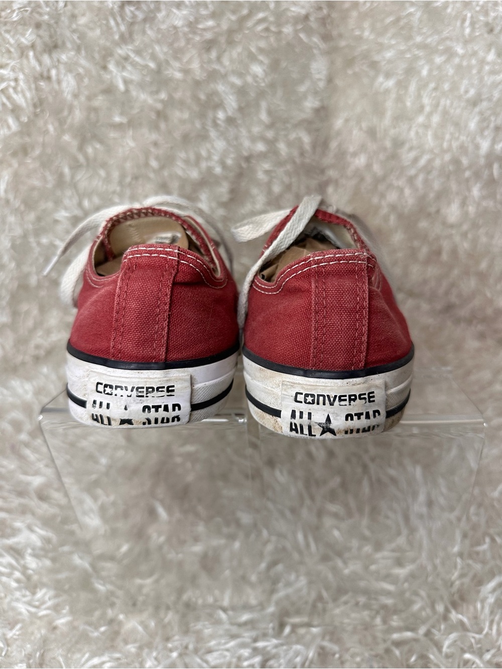 Converse Burgundy Red Low Top Canvas Sneakers Women's Size 8 - Picture 3 of 5